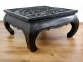 Opiumtisch mit Schnitzerei, 86 x 86 cm (Schwarz)