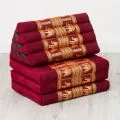 Kapok Thaikissen 3 Auflagen, Deluxe (Rot/Elefanten Seide)