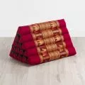 Kapok Dreieckskissen hoch, Deluxe (Rot/Elefanten Seide)