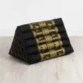 Kapok Dreieckskissen hoch, Deluxe (Schwarz/Elefanten Seide)