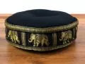 Kapok Zafukissen gro, Deluxe (Schwarz/Elefanten Seide)