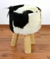 Ziegenfell Hocker, schwarz-wei, aus Java (Indonesien)