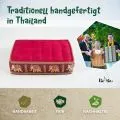 Kapok Bodensitzkissen, Deluxe (Rot/Elefanten Seide)