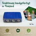 Kapok Bodensitzkissen, Deluxe (Blau/Elefanten Seide)