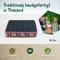 Kapok Bodensitzkissen, Deluxe (Schwarz/Lila/Elefanten Seide)