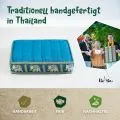 Kapok Bodensitzkissen, Deluxe (Hellblau/Elefanten Seide)