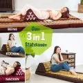 Kapok Dreieckskissen, Deluxe (Braun/Elefanten Seide)