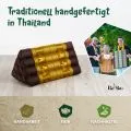 Kapok Dreieckskissen, Deluxe (Braun/Elefanten Seide)