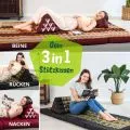 Kapok Dreieckskissen, Deluxe (Schwarz/Elefanten Seide)