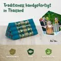 Kapok Dreieckskissen, Deluxe (Hellblau/Elefanten Seide)