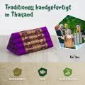 Kapok Dreieckskissen, Deluxe (Lila/Elefanten Seide)