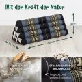 Kapok Dreieckskissen breit (Blau/Elefanten)
