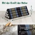 Kapok Dreieckskissen breit (Blau/Elefanten)