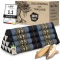 Kapok Dreieckskissen breit (Blau/Elefanten)