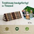 Kapok Dreieckskissen breit (Braun/Elefanten)