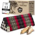 Kapok Dreieckskissen breit (Schwarz/Elefanten)
