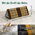 Kapok Dreieckskissen breit (Schwarz/Orange)