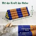 Kapok Dreieckskissen breit (Blau/Gelb)