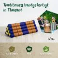 Kapok Dreieckskissen breit (Blau/Gelb)