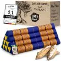 Kapok Dreieckskissen breit (Blau/Gelb)