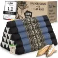 Kapok Dreieckskissen hoch, Classic (Blau/Elefanten)