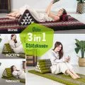Kapok Dreieckskissen hoch, Classic (Gr�n/Elefanten)