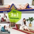 Kapok Dreieckskissen hoch, Classic (Rot/Gr�n)