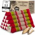 Kapok Dreieckskissen hoch, Classic (Rot/Gr�n)