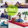 Kapok Dreieckskissen hoch, Deluxe (Rot/Elefanten Seide)