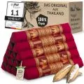Kapok Dreieckskissen hoch, Deluxe (Rot/Elefanten Seide)