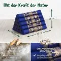 Kapok Dreieckskissen hoch, Deluxe (Blau/Elefanten Seide)