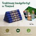 Kapok Dreieckskissen hoch, Deluxe (Blau/Elefanten Seide)