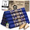 Kapok Dreieckskissen hoch, Deluxe (Blau/Elefanten Seide)