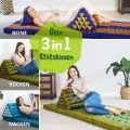 Kapok Dreieckskissen hoch, Deluxe (Gr�n/Elefanten Seide)