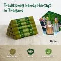 Kapok Dreieckskissen hoch, Deluxe (Gr�n/Elefanten Seide)