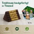 Kapok Dreieckskissen hoch, Deluxe (Braun/Elefanten Seide)
