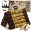 Kapok Dreieckskissen hoch, Deluxe (Braun/Elefanten Seide)