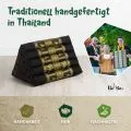 Kapok Dreieckskissen hoch, Deluxe (Schwarz/Elefanten Seide)