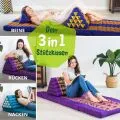 Kapok Dreieckskissen hoch, Deluxe (Lila/Elefanten Seide)