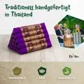 Kapok Dreieckskissen hoch, Deluxe (Lila/Elefanten Seide)