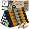 Kapok Dreieckskissen hoch, Classic (Schwarz/Orange)