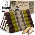 Kapok Dreieckskissen hoch, Classic (Braun/Gr�n)