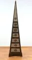 Schubladenkommode „Pyramide“ aus Bali, 150 cm hoch (Braun/Elefanten)