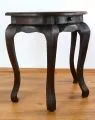 Asiatischer Tisch mit Schublade, halbrund, 76 cm hoch (Dunkelbraun)