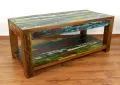 Java, Couchtisch mit Ablage aus buntem recycelten Teakholz/Bootsholz, Nr.51