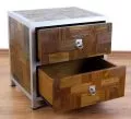 Java, Metall trifft Teak, Nachtschrank / kleine Kommode,  Nr.372