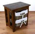 Java, Teakholz (recycelt) Nachtschrank mit 2 Krben, Nr.502