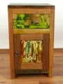Java Teakholz-Nachtschrank aus recyceltem, bunten Bootsholz,  Nr.318