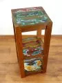 Java kleines Regal aus recyceltem, bunten Teak- / Bootsholz,  Nr.343