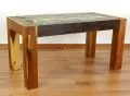 Java, Tisch aus buntem recycelten Teakholz/Bootsholz, Nr.49